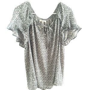 Max Studio floaral mint green blouse XL